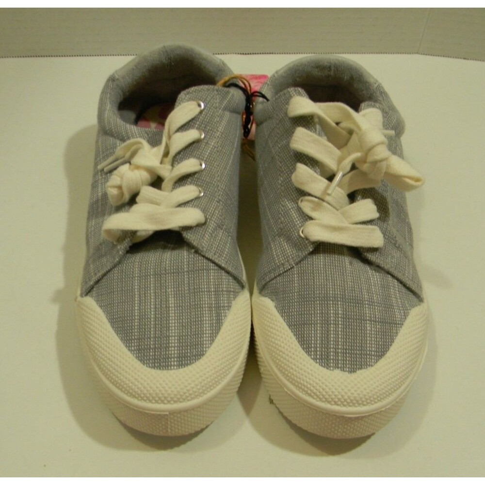 Roxy Grey Lace Up Sneakers Slip-on Low Profile Size 7 NWT